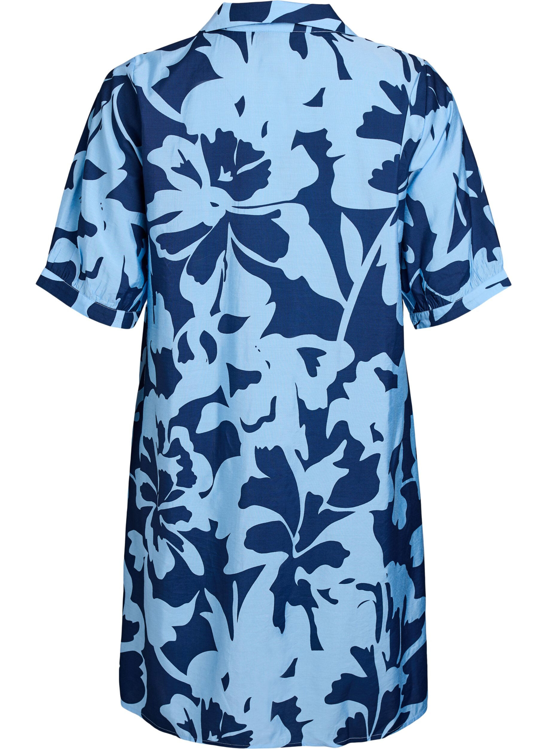 Zizzifashion Knee-length dress with print and V-neck, Blue, Packshot image number 1
