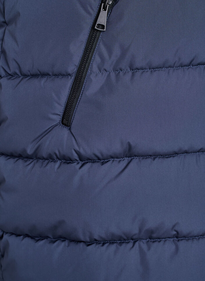 Long vest with hood and pockets, Blue, Packshot image number 3