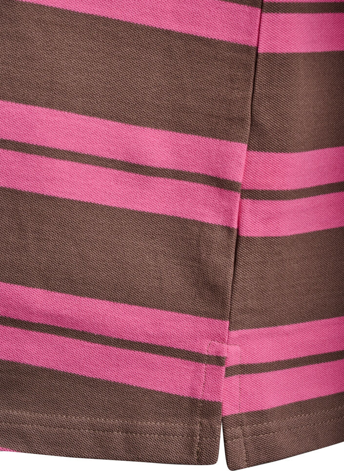 Striped polo shirt with long sleeves, Pink, Packshot image number 3