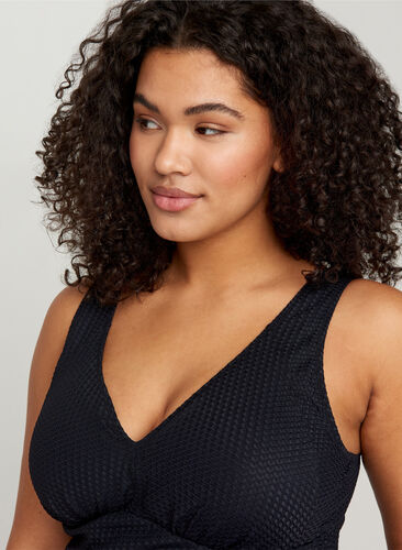 Swimsuit with texture, Black, Model image number 1