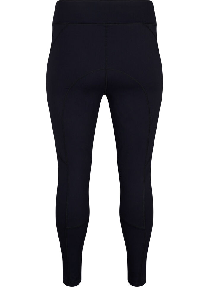 Workout tights with inner thigh reinforcement, Black, Packshot image number 1