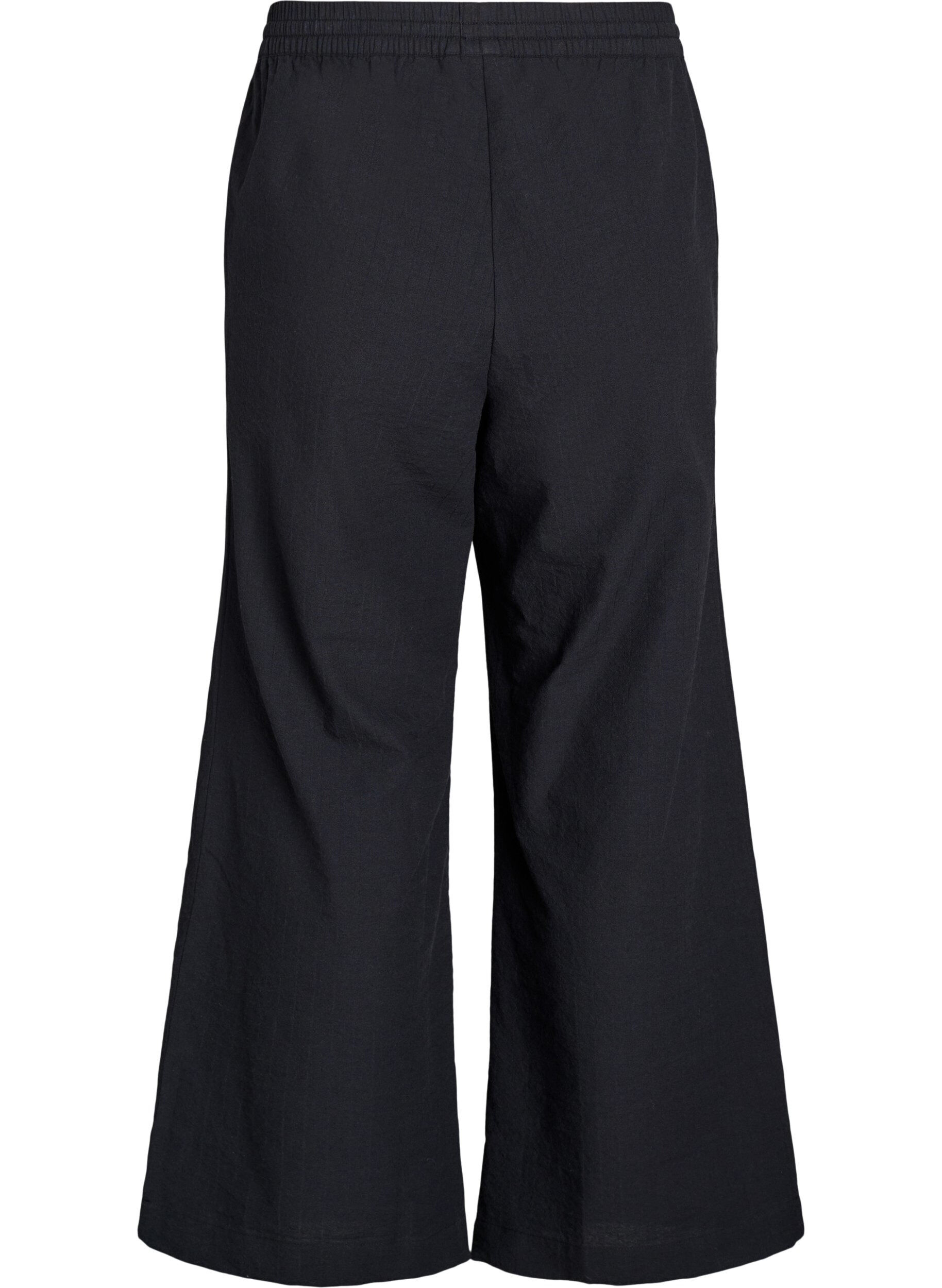 Zizzifashion Loose trousers with high waist and pockets, Black, Packshot image number 1