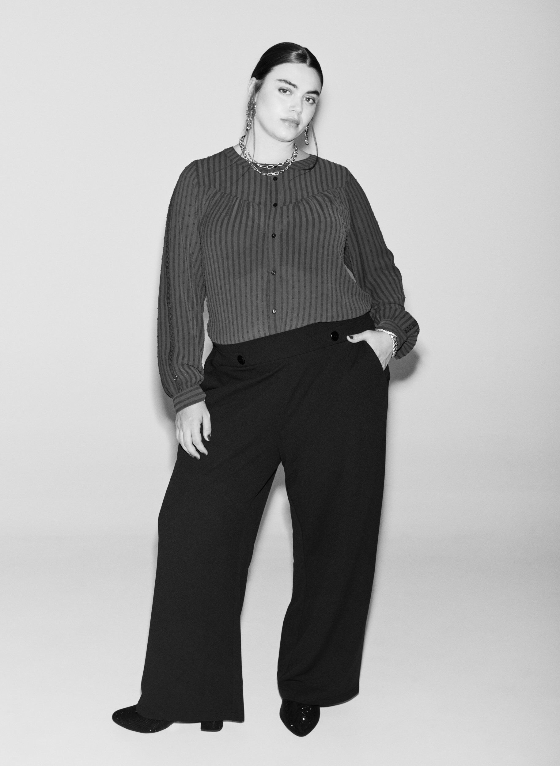 Zizzifashion Loose trousers with pockets, Black, Image image number 0