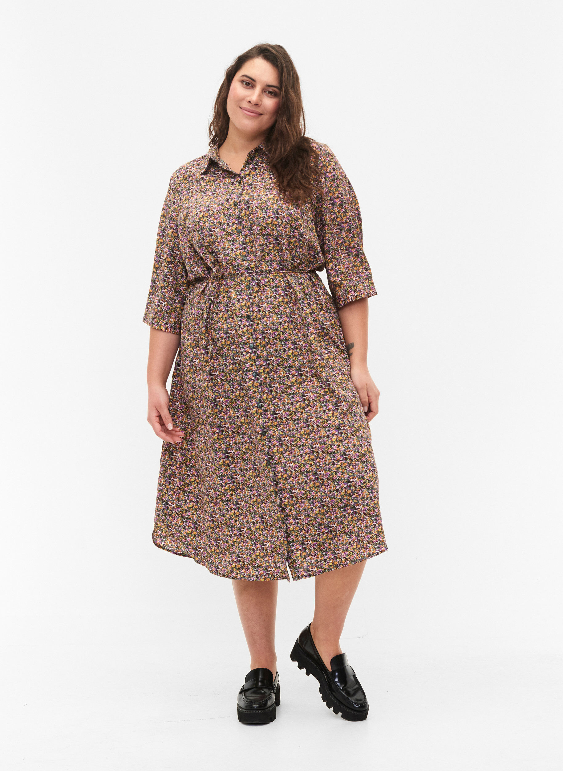 Zizzifashion FLASH - Shirt dress with print, Multi Ditsy, Model image number 0