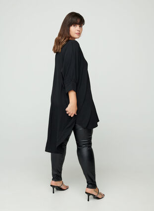 Tunic with 3/4 length sleeves, Black, Model image number 1