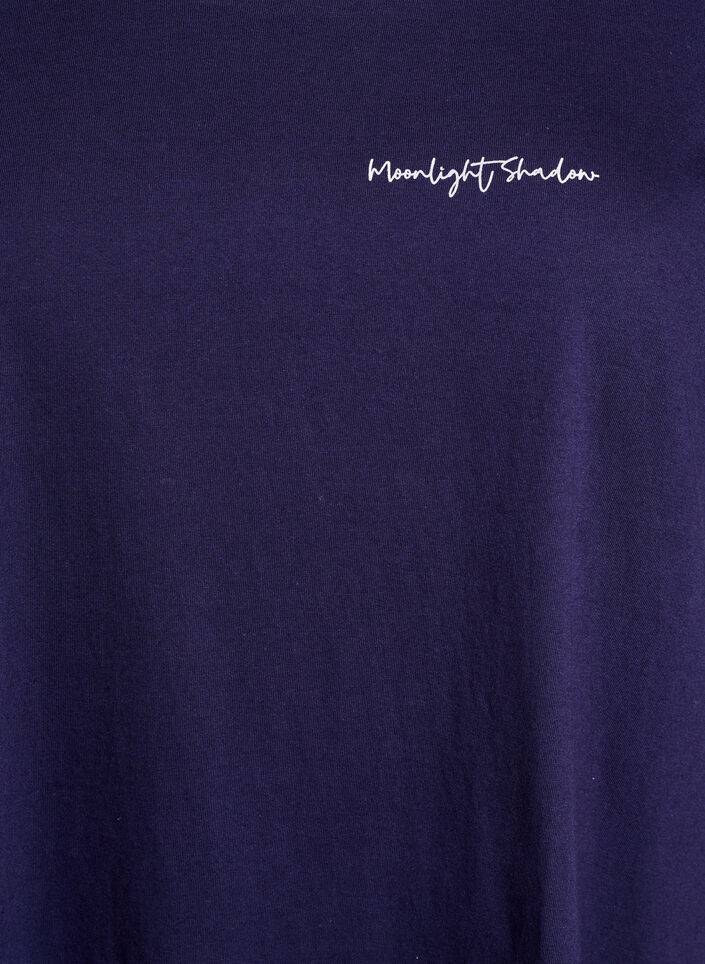 Long night T-shirt in organic cotton with print, Blue, Packshot image number 2