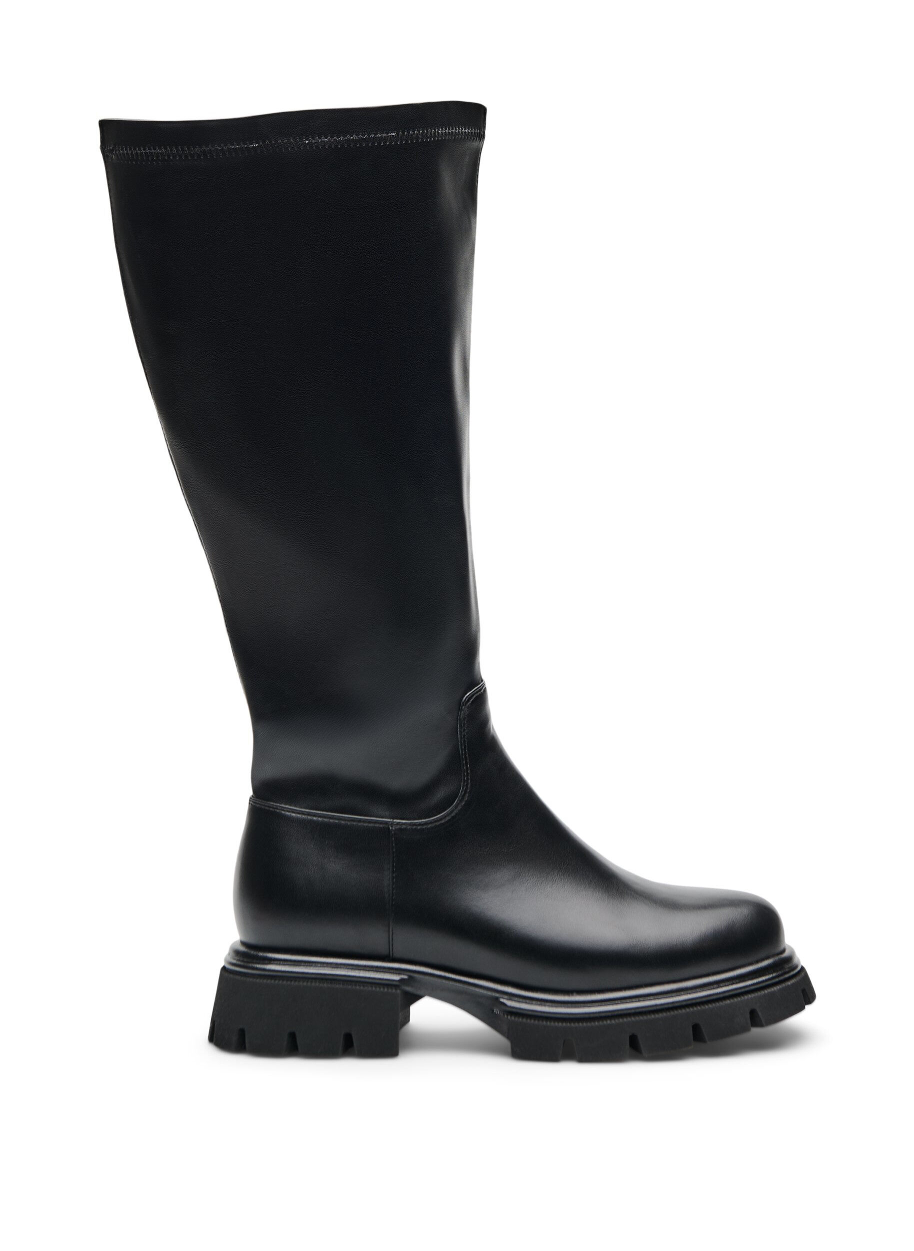 ZizzifashionLong boot in faux leather with a chunky sole, Black, Packshot image number 0