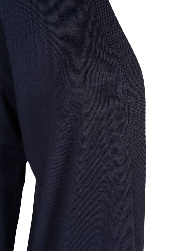 Long knitted cardigan in a viscose blend, Blue, Packshot image number 2