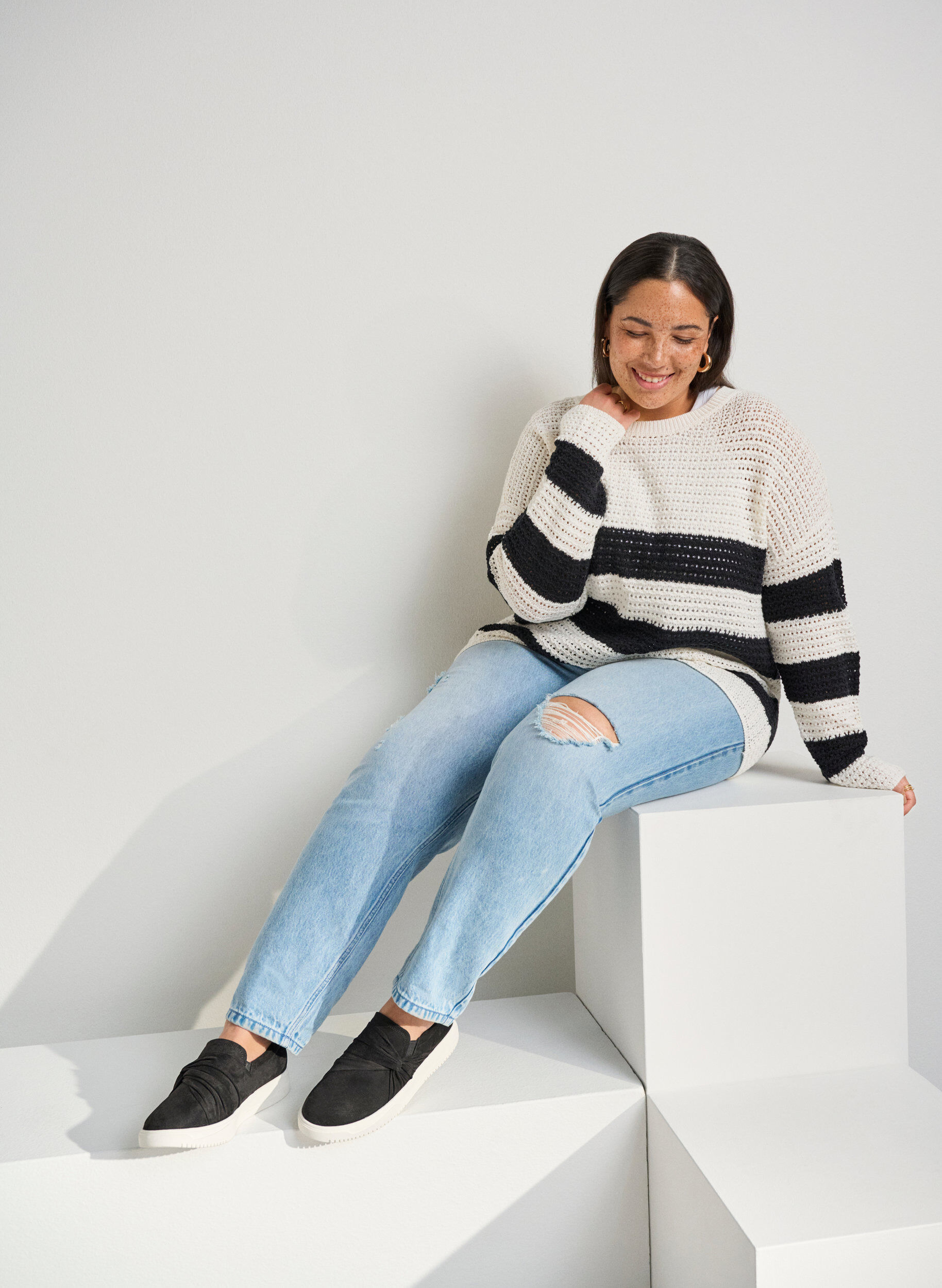 Zizzifashion Wide fit - Slip-on with knot detail, Black, Image image number 0