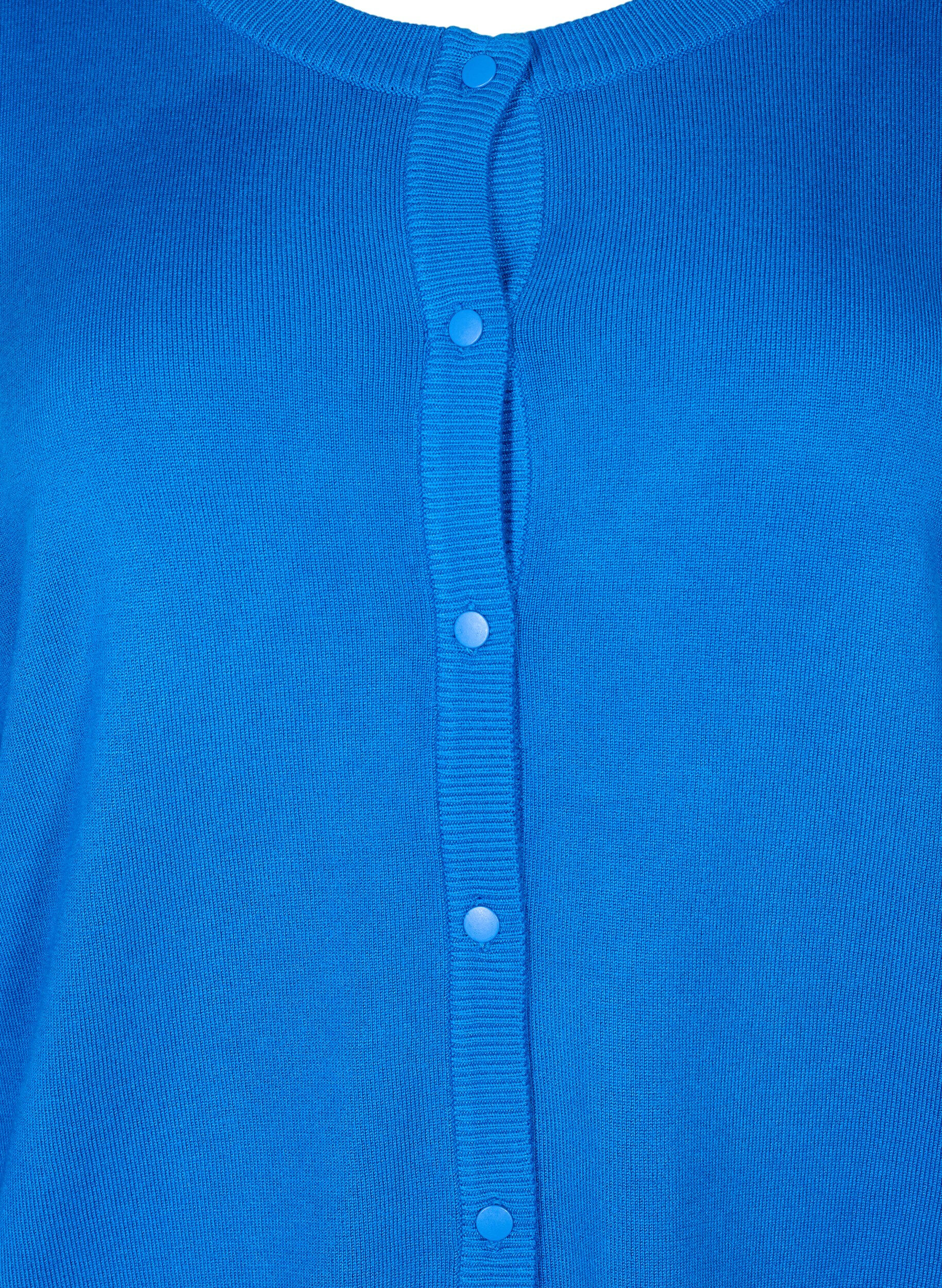 Zizzifashion Viscose knit cardigan with buttons, Princess Blue, Packshot image number 2