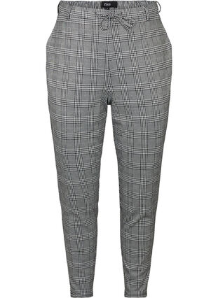 Cropped Maddison trousers, Black check, Packshot image number 0
