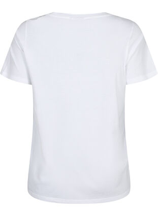 T-shirt in cotton with embroidery anglaise, Bright White, Packshot image number 1