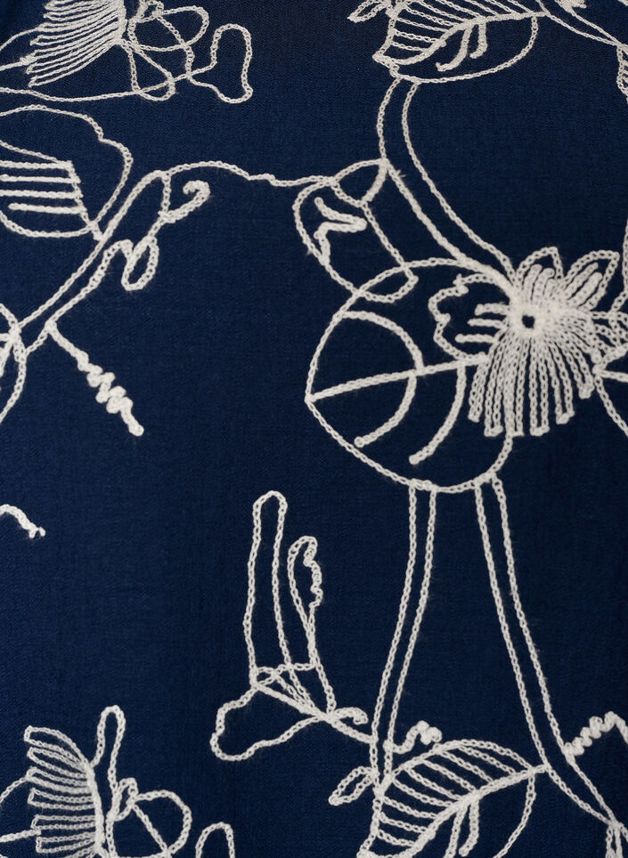 Short A-line dress with embroidered pattern, Blue, Packshot image number 2