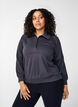 Sporty sweatshirt with high neck and zip, Asphalt, Model image number 0