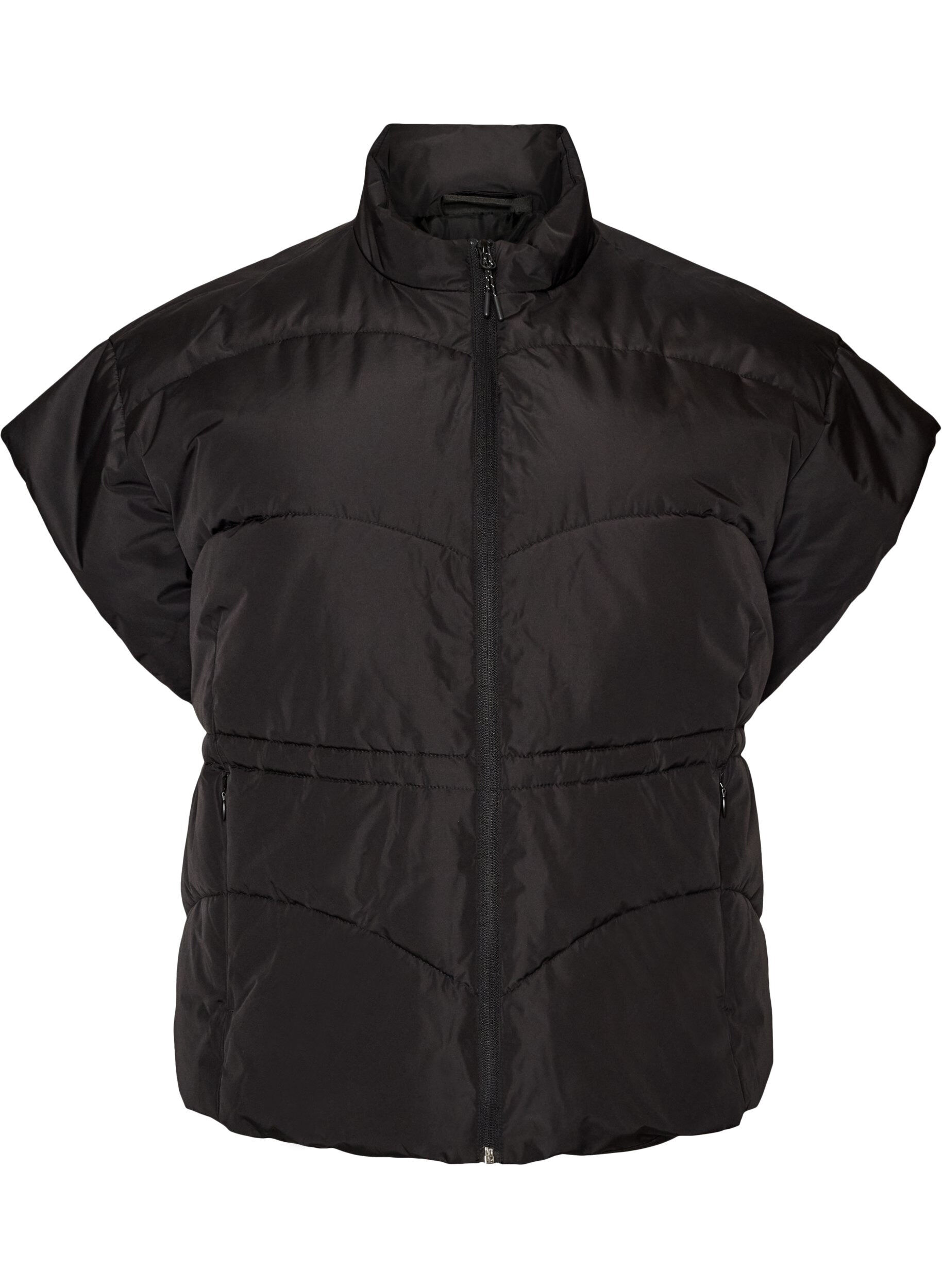 Puffer gilet with adjustable waist