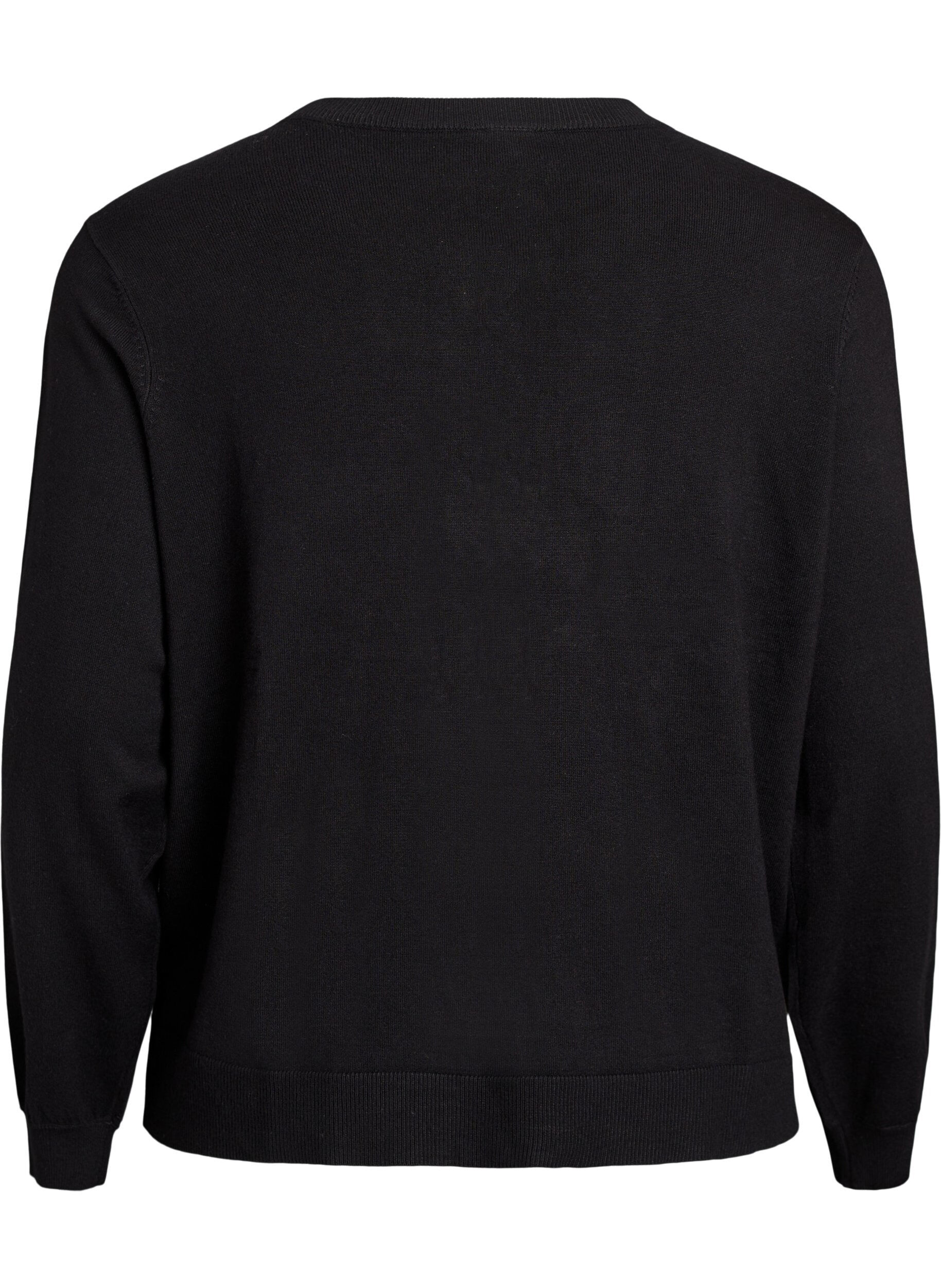 ZizzifashionCardigan with pearl-embroidered bows and press studs, Black, Packshot image number 1