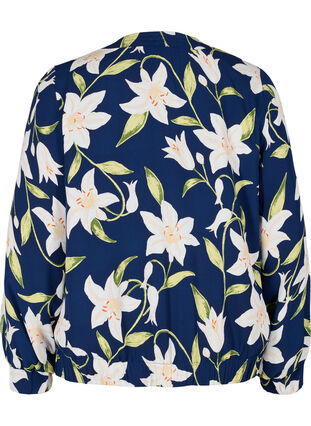 Bomber jacket with pockets and floral print, Flower AOP, Packshot image number 1