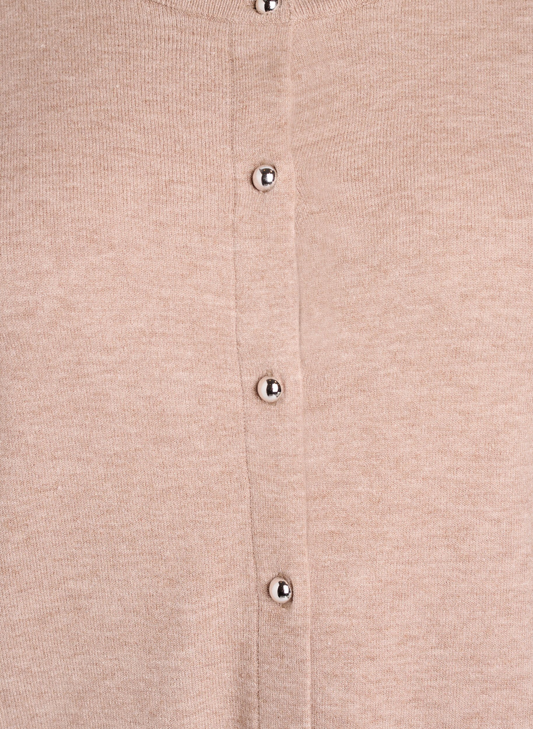 ZizzifashionCardigan with round buttons, Beige, Packshot image number 2