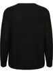 Knitted blouse with ribbed texture and button details, Black, Packshot image number 1