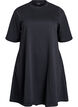 Knee-length jersey dress with pockets and A-line shape, Black, Packshot image number 0