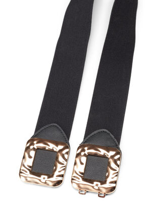 Stretchy waist belt with gold buckle, Mat Gold, Packshot image number 1