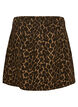 Short denim skirt with leopard print and an A-line shape, Brown, Packshot image number 1