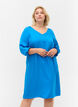 Viscose dress with v-neck, Indigo Bunting, Model image number 0
