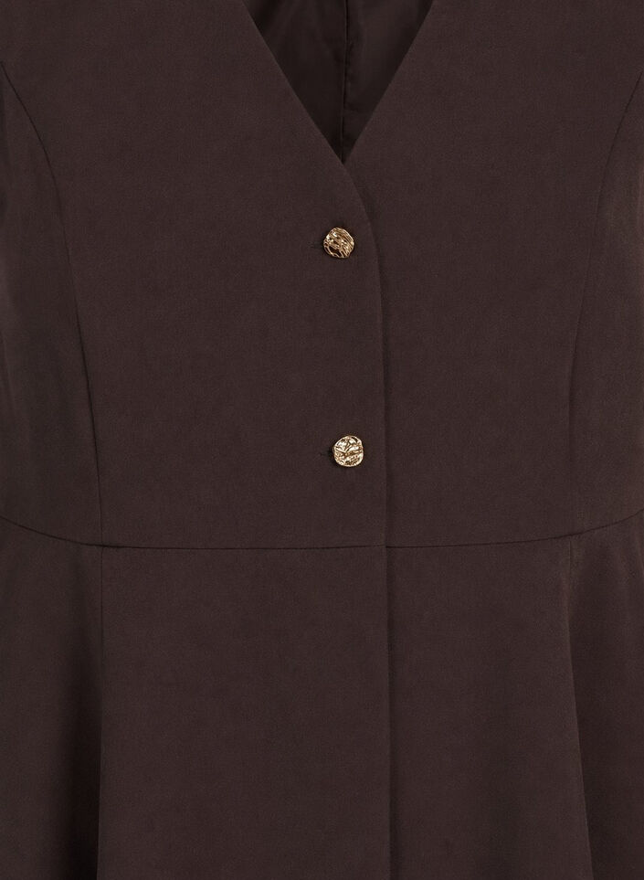 Pinstriped waistcoat with peplum, Brown, Packshot image number 2