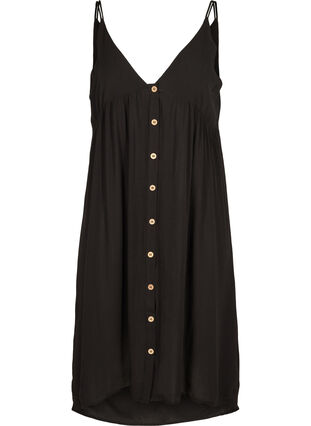 Button-through beach dress in viscose, Black, Packshot image number 0