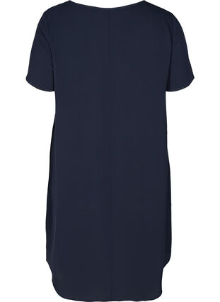 Plain-coloured dress with shorts sleeves, Night Sky, Packshot image number 1