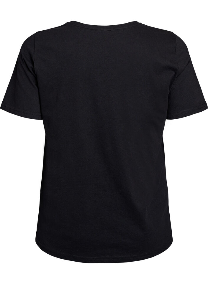 T-shirt with motif, Black, Packshot image number 1