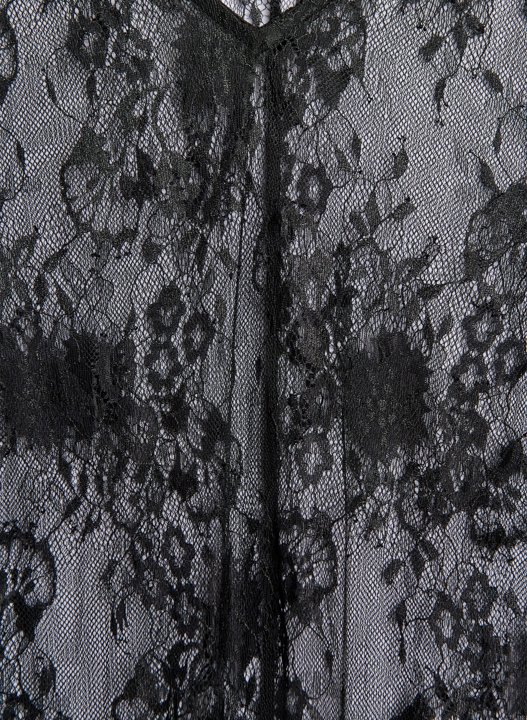 Zizzifashion Long skirt in sheer lace, Black, Packshot image number 2