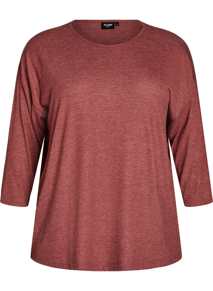 Jersey blouse with 3/4 sleeves, Red, Packshot image number 0
