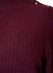 Ribbed jumper with puff sleeves and buttons, Dark Bordeaux, Packshot image number 2