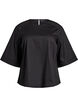 Blouse with stitching details and 3/4 sleeves, Black, Packshot image number 0