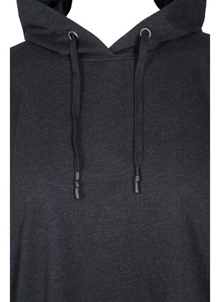 Long sweatshirt with short sleeves, Black, Packshot image number 2