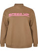 Sweatshirt with high neck and sporty front motif, Brown, Packshot image number 0