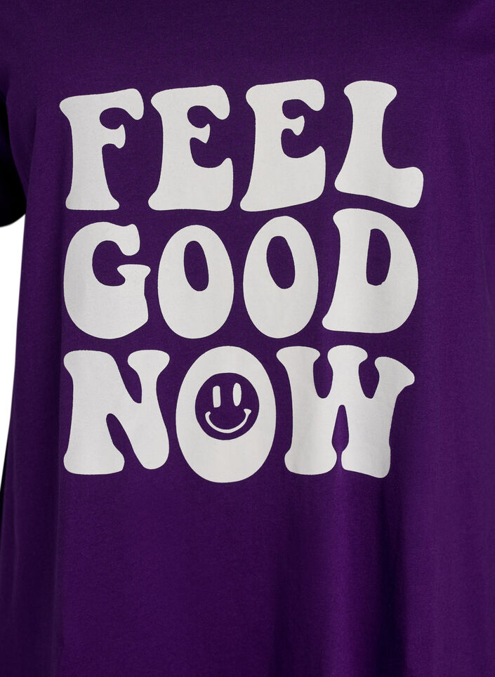 Short-sleeved nightgown in organic cotton, Blue, Packshot image number 2