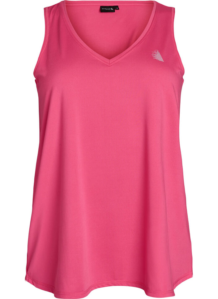 Workout top with v-neck, Pink, Packshot image number 0