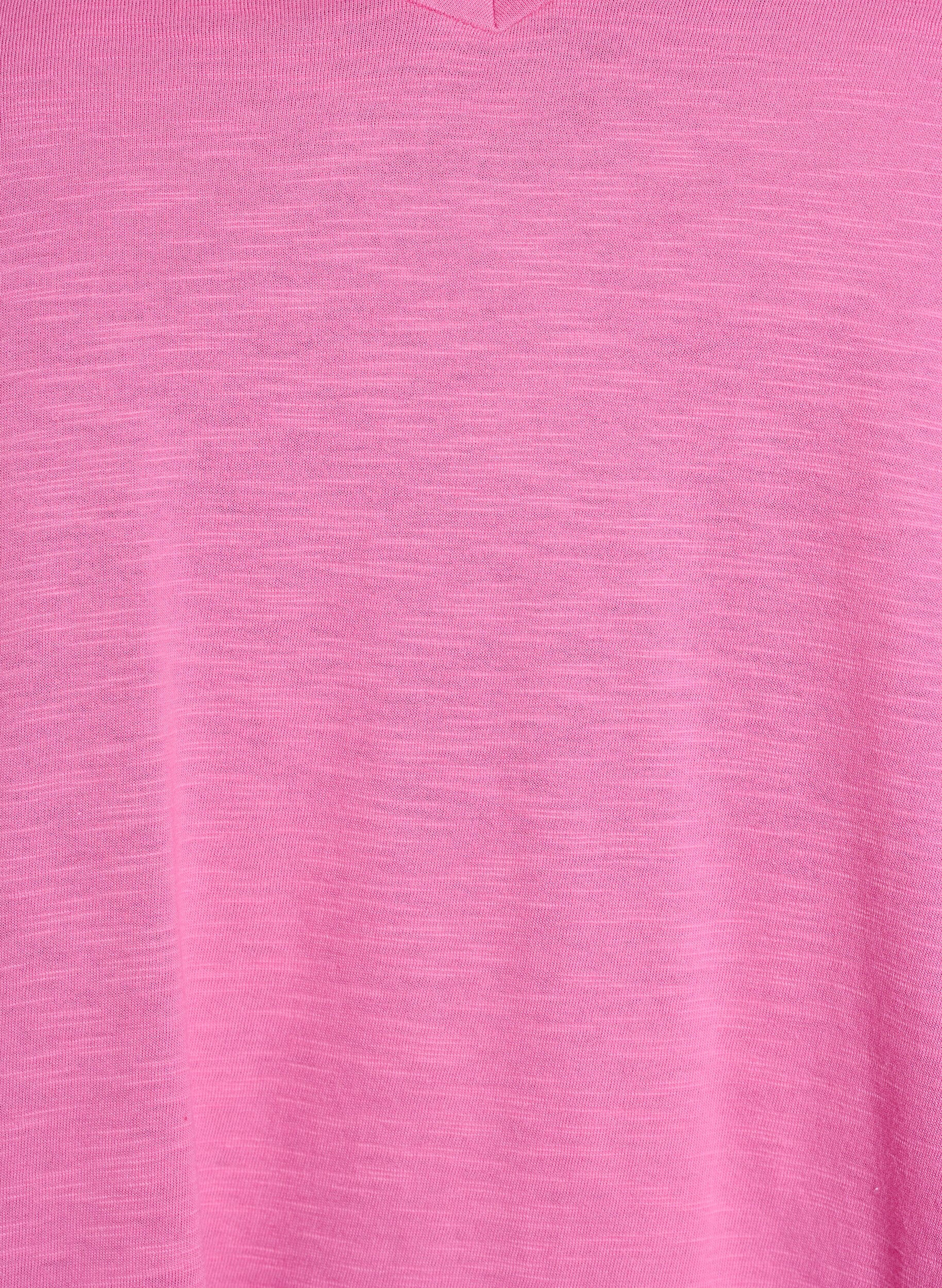 Zizzifashion Short-sleeved basic t-shirt with v-neck, Pink, Packshot image number 2