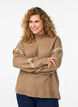 Jumper with decorative stitching, Brown, Model image number 0