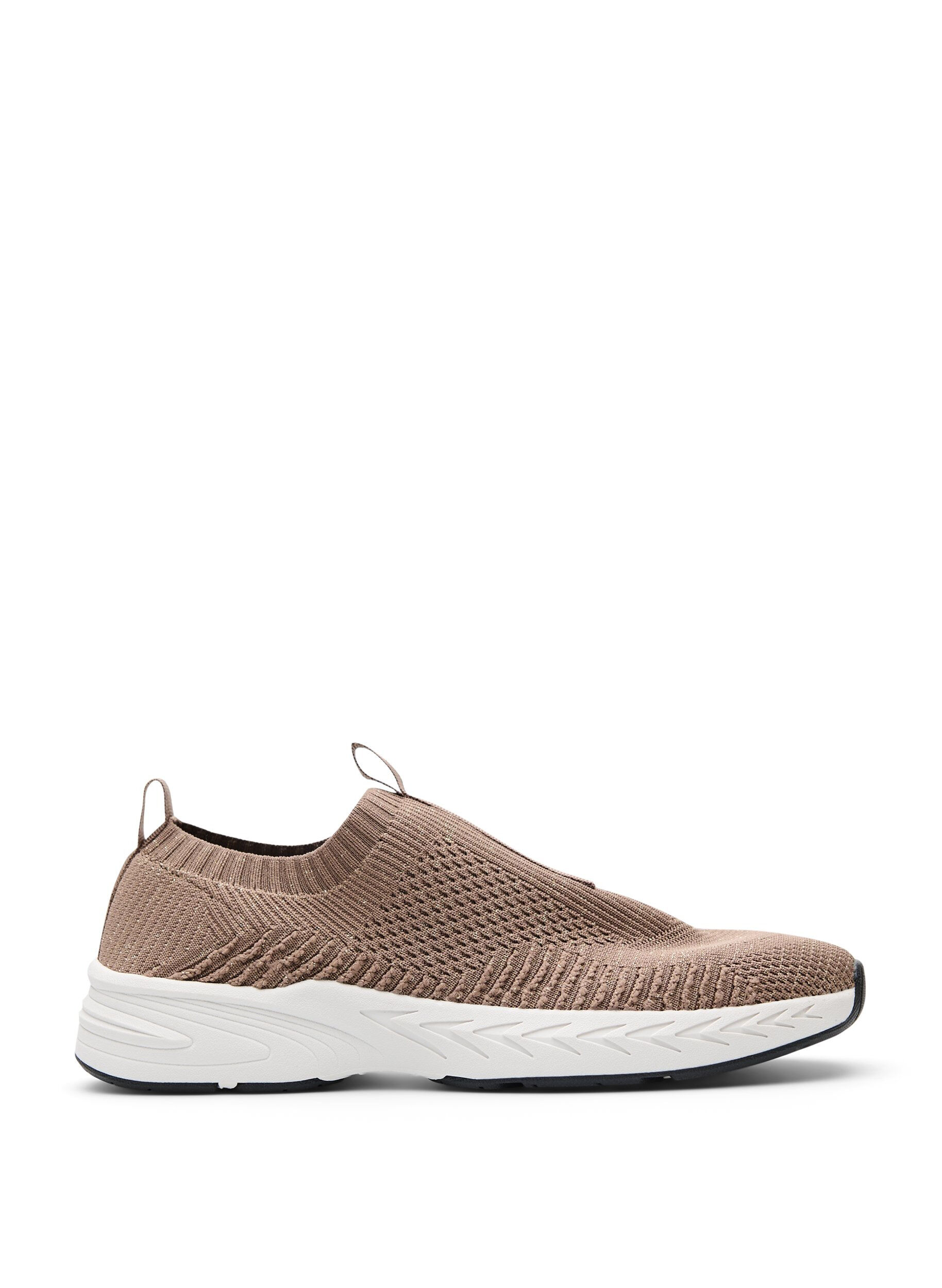 Zizzifashion Stretch-knit trainers with glitter thread, Brown, Packshot image number 0