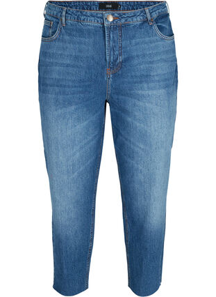 Cropped mom fit Mille jeans with a loose fit, Blue Denim 5, Packshot image number 0