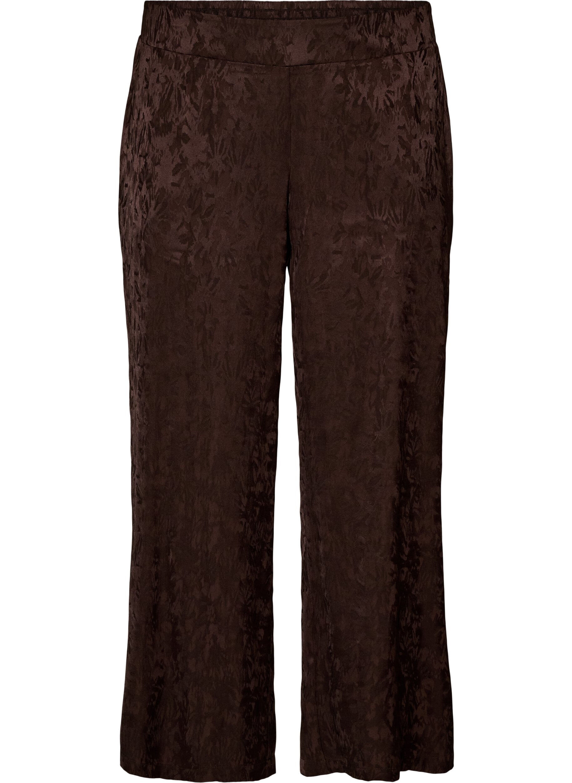 ZizzifashionLoose trousers with paisley pattern and high waist, Brown, Packshot image number 0