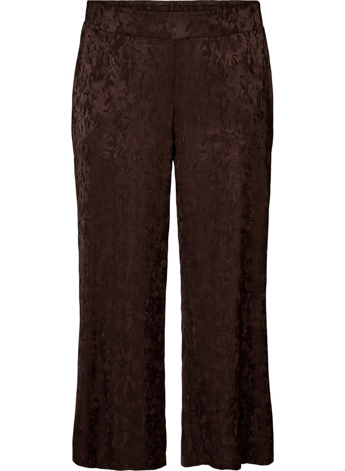 Loose trousers with paisley pattern and high waist, Brown, Packshot image number 0