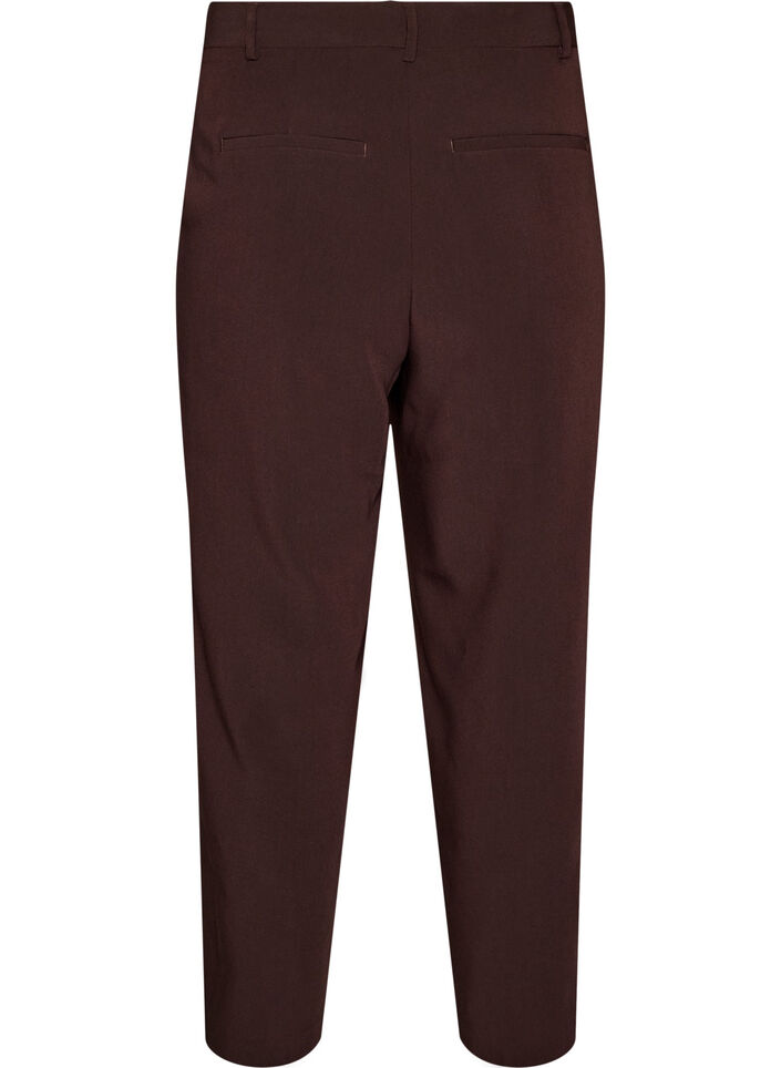 Tailored trousers with wide legs and high waist, Brown, Packshot image number 1