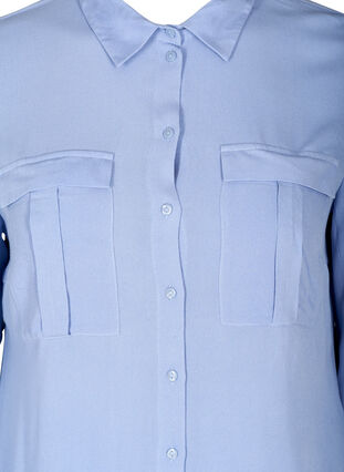 Viscose shirt with chest pockets, Blue Heron, Packshot image number 2