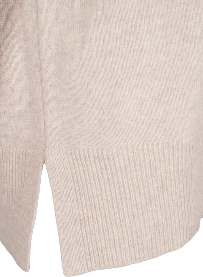 Merino wool turtleneck jumper, Pumice Stone Mel., Packshot image number 3