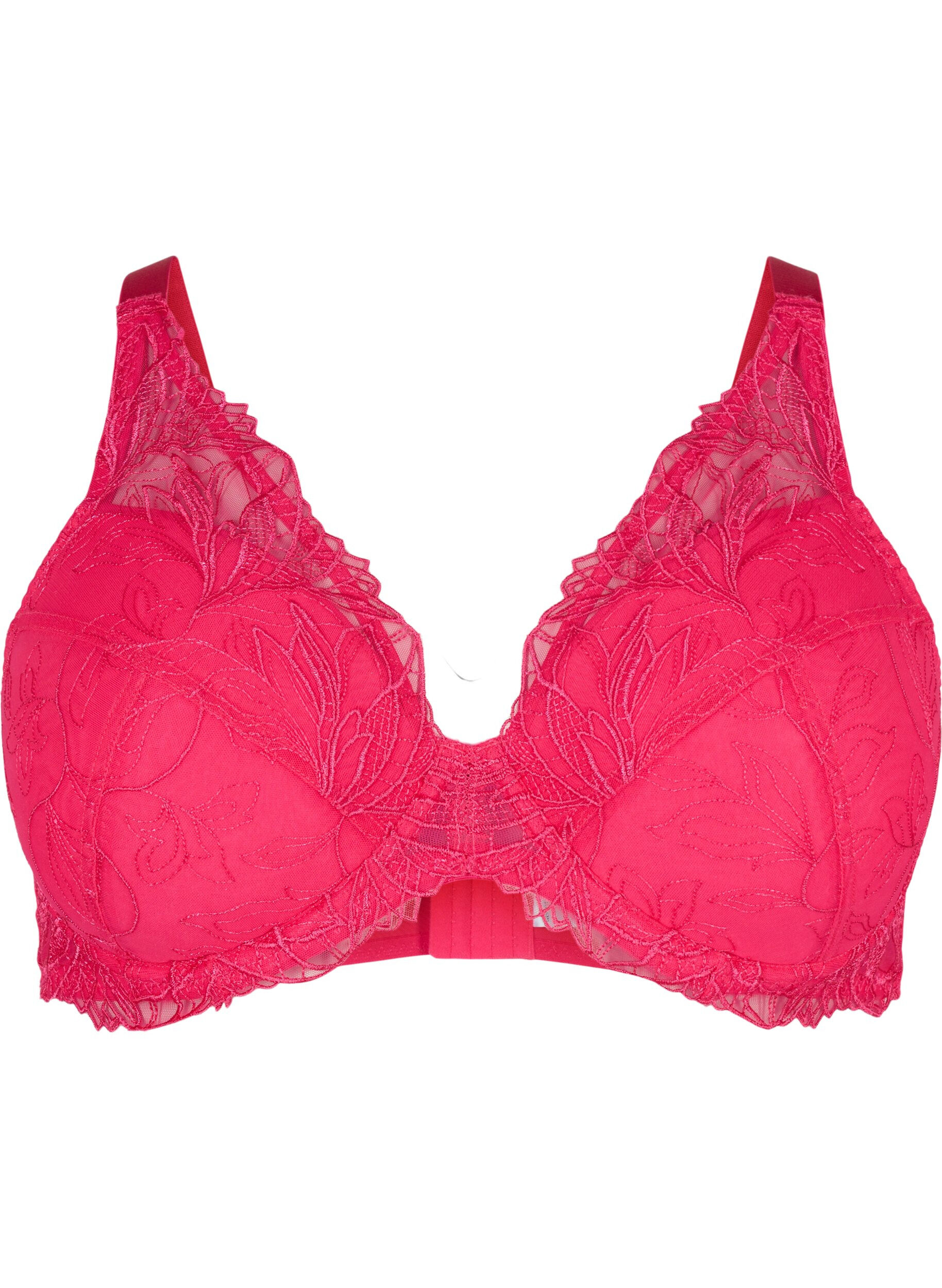 Zizzifashion Padded lace bra with underwire, Pink, Packshot image number 0