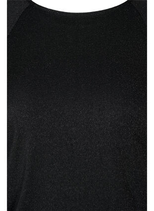 Short-sleeved jumpsuit with glitter, Black, Packshot image number 2